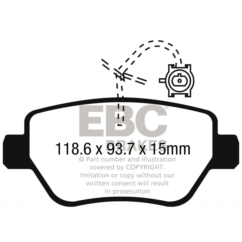 EBC For Maserati Ghibli 2014-2017 Rear Brake Pads Redstuff 3.0L Twin Turbo 330