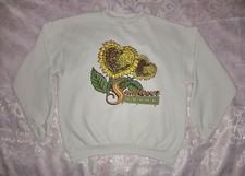 Vintage 90s Sunflower Brand Large Crewneck Sweatshirt Garden Flower Cottagecore