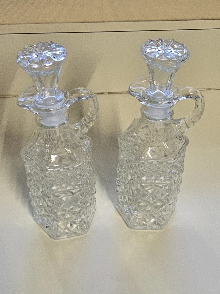 Juego de 2 cruetas de aceite y vinagre de cristal Anchor Hocking Wexford de colección Foto 2 de 4