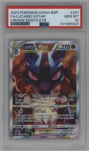 Pokemon Lucario VSTAR 2023 Crown Zenith Black Star Promo SWSH291 PSA 10