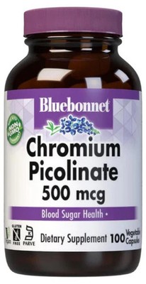 Bluebonnet - Chromium Picolinate 500 mcg, 100 Vegetable Capsules, by Bluebonnet