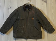 Vintage Big Smith Canvas Jacket 2XL Insulated Work Chore Corduroy Collar READ