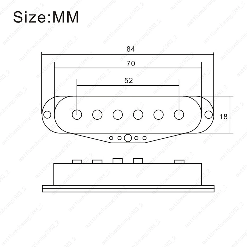 Alnico V Single Coil Stacked pickup for ST/ Stratocaster noiseless style Guitar - Image 2 of 4