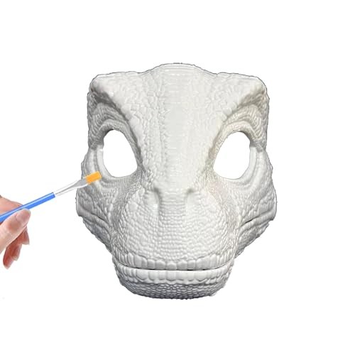 Hard Plastic Dinosaur Mask Moving Jaw,DIY Velociraptor Mask with Roaring Sounds - Picture 1 of 8