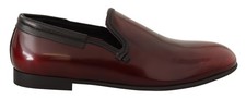 Dolce & Gabbana Bordeaux Patent Leather Dress Loafers Men's Shoes Authentic