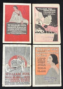 1916-17 William Fox Silent Film Herald Lot Love Hate Ambition Sister Red
