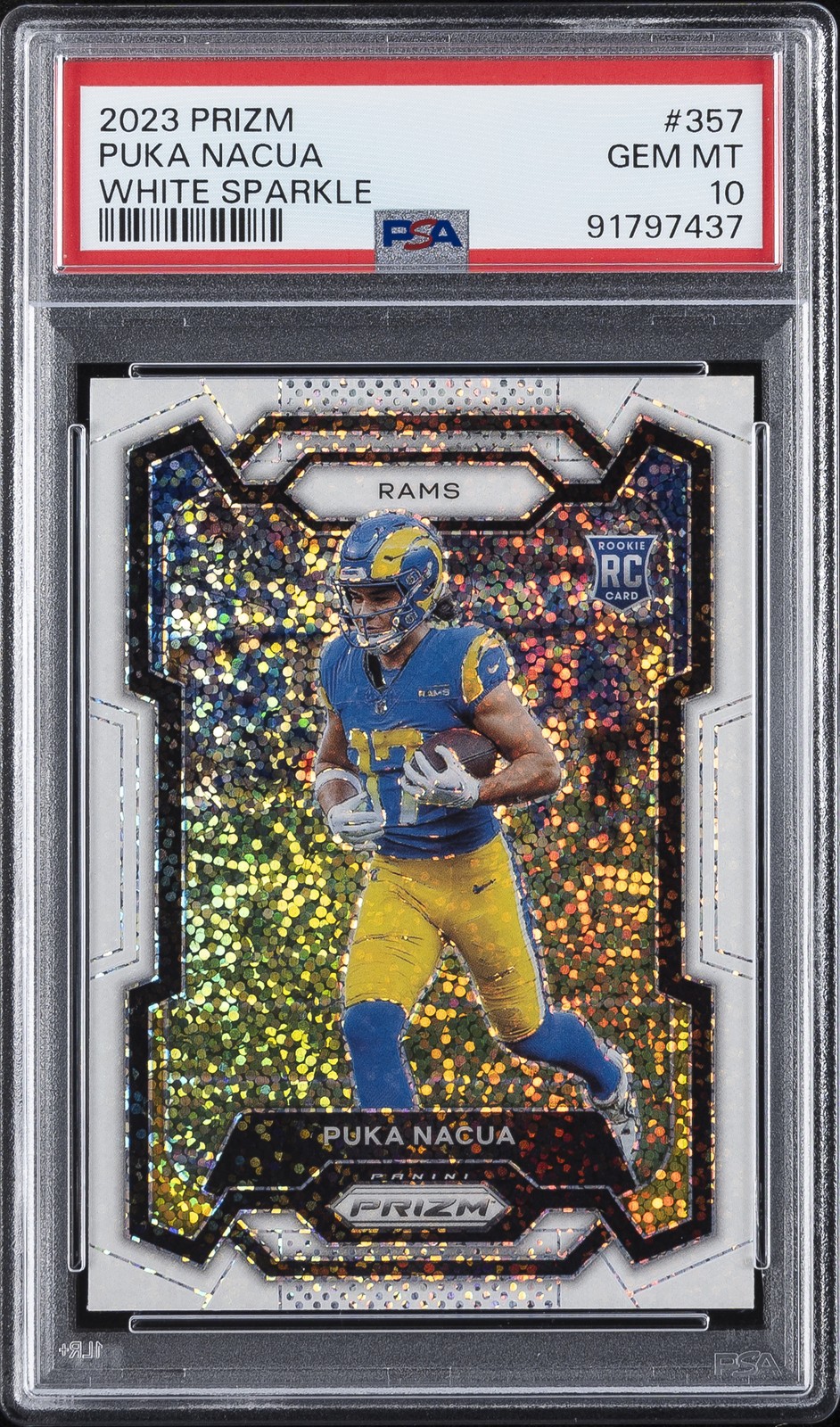 2023 PANINI PRIZM WHITE SPARKLE #357 PUKA NACUA PSA 10