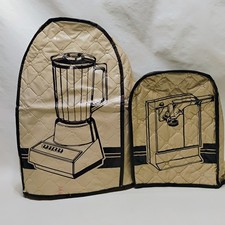 Vintage Small Appliance Covers Quilted Vinyl Brown Can Opener Blender Cover 80s