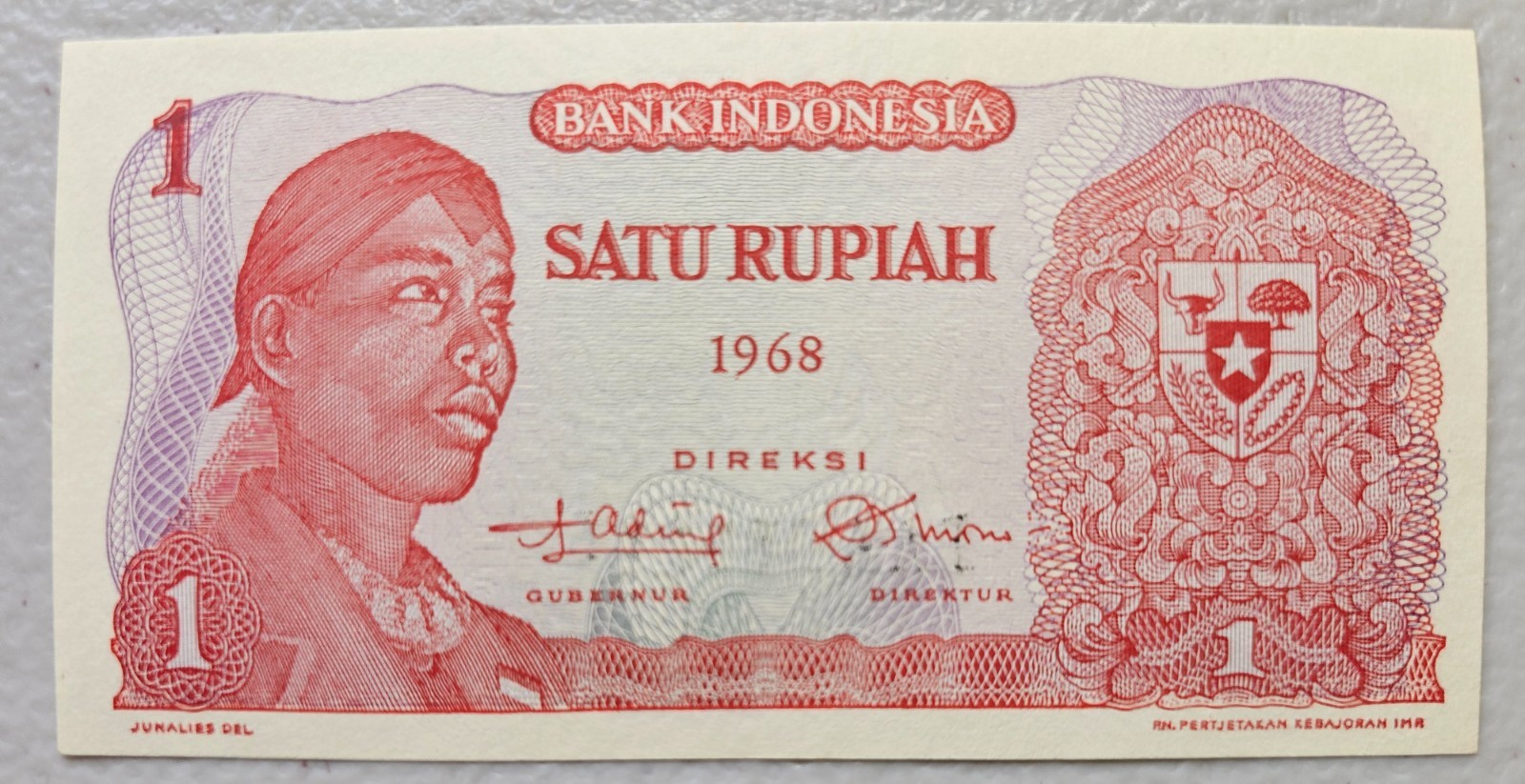 Indonesia 1 Rupiah 1968 Unc