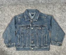 Oshkosh B Gosh Denim Blue Jean Jacket Youth Kids Sz 4Toddler Snap Button VTG