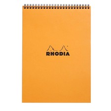 Rhodia Wirebound Notepad - Lined 80 sheets - 8 1/4 x 11 3/4 - Orange cover