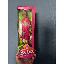 Vintage 1987 Island Fun Barbie Doll Mattel 4061 Tropical Pink Floral NIB