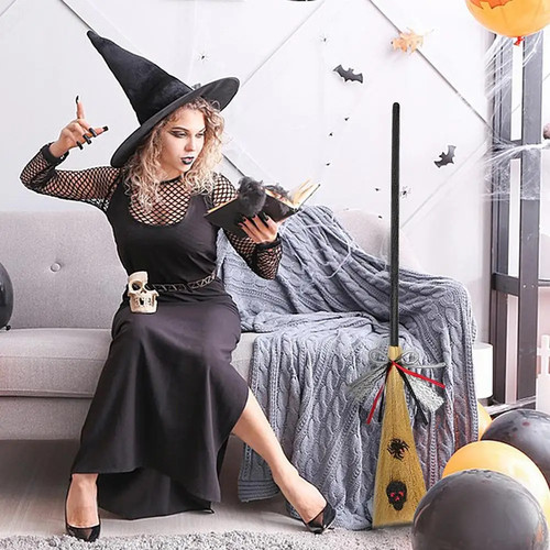Witch Broom Halloween Witch Broom With Detachable Handle Witch Broom Party Props - Picture 8 of 12