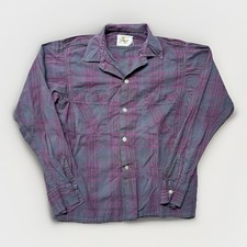 Vintage Plaid Work Shirt Mens S 50s All Cotto...
