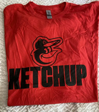 Orioles Ketchup Hot Dog Race T-Shirt Giveaway - USA Size