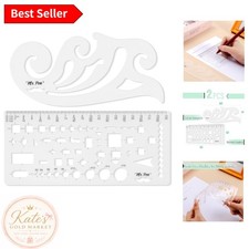 High-Quality 2-Piece Geometric Drawing Template French Curve for Professionals