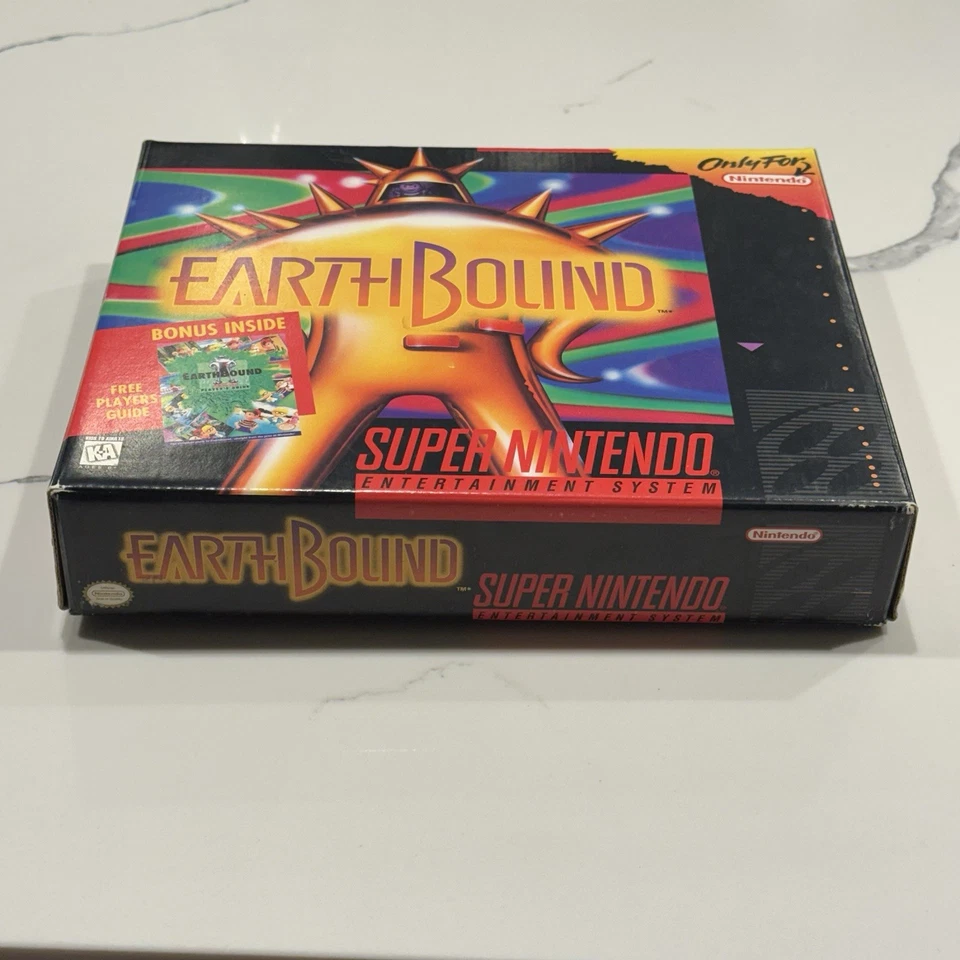EarthBound (SNES, 1995) VGC/NM Box Authentic Complete CIB Guide Scratch N Sniff - Image 3 of 4