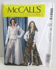 McCall's 6819 Pirate / Musketeer / Cosplay Costume Pattern Misses' 6-14 Uncut