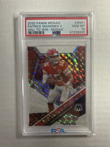Panini 2020 PSA 10 White Mosaic Prizm Patrick Mahomes II Will to Win MVP PSA 10