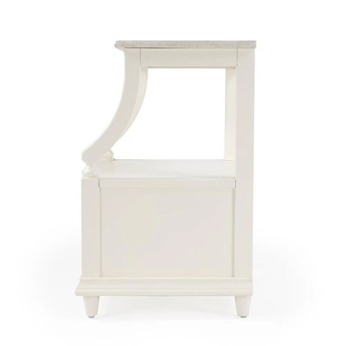 Butler Specialty Danielle Marble Nightstand In White - Picture 8 of 10