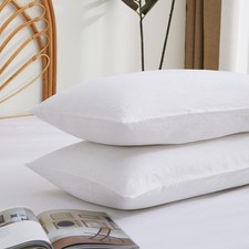 100 French Linen Pillowcase Set of 2, Breathable Envelope Closure Soft Linen Pi