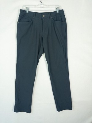 Lululemon ABC Mens Pants 34x30 Dark Gray Flat Front Stretch Warpstreme 5 Pocket