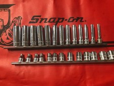 Snap On 124STTMM 26Pc 1/4” Dr.  Metric 6pt Shallow/Deep Socket Set 4-15mm + 5.5