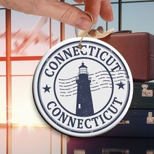 Souvenir Ornament Connecticut State Keepsake, Perfect for Travel Lovers USA 65