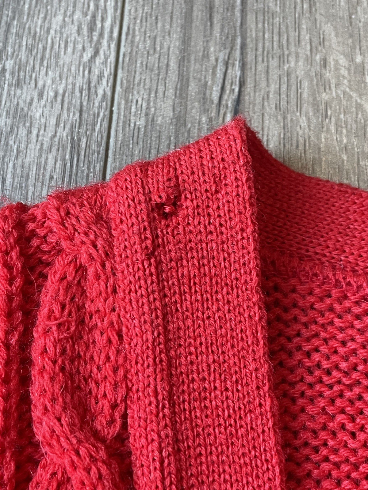 VTG Pendleton 100% Virgin Wool Red Cable Knit Siz… - image 9