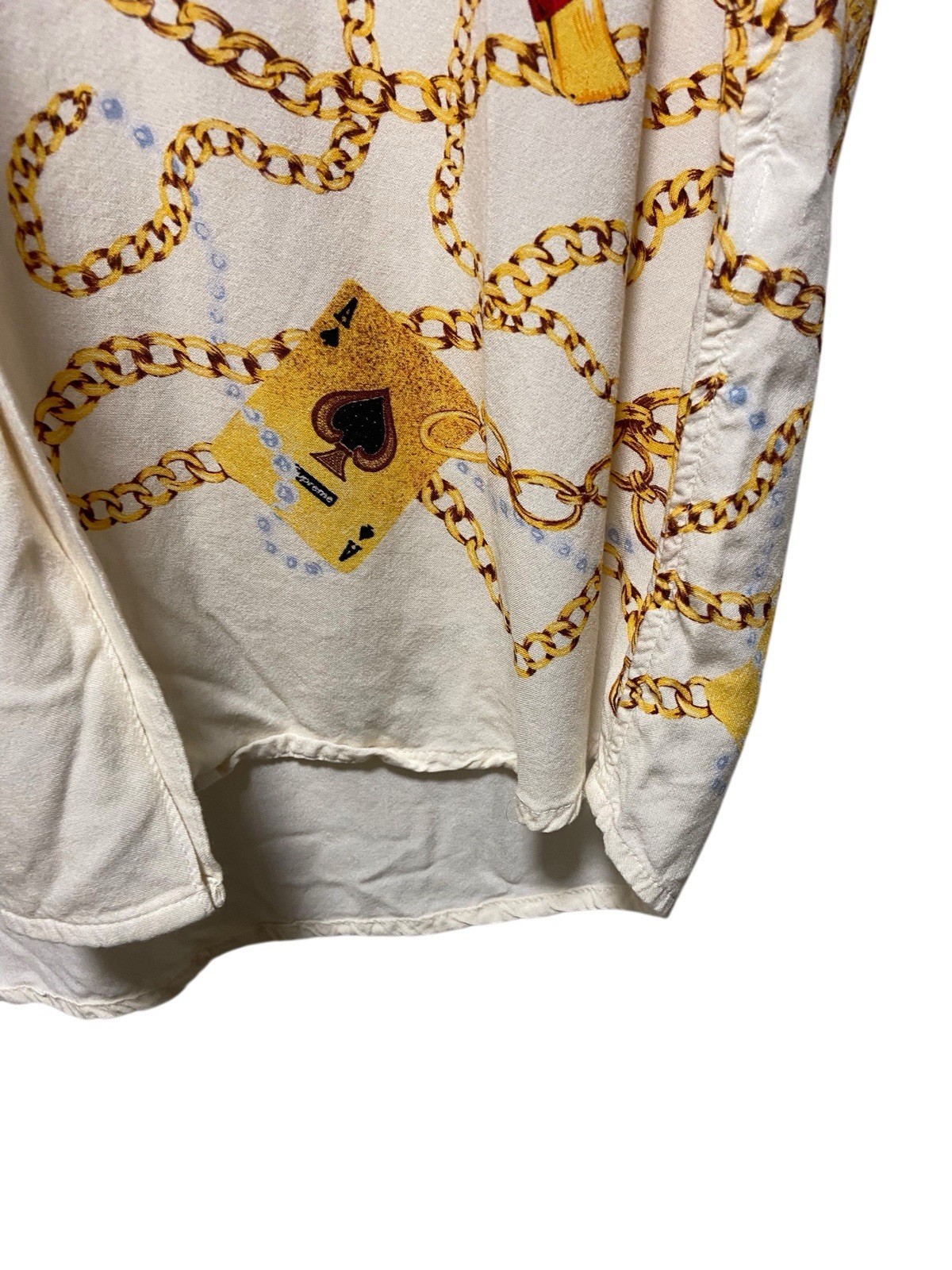 SUPREME GOLD CHAINS Size Medium Button Shirt Bolt… - image 2