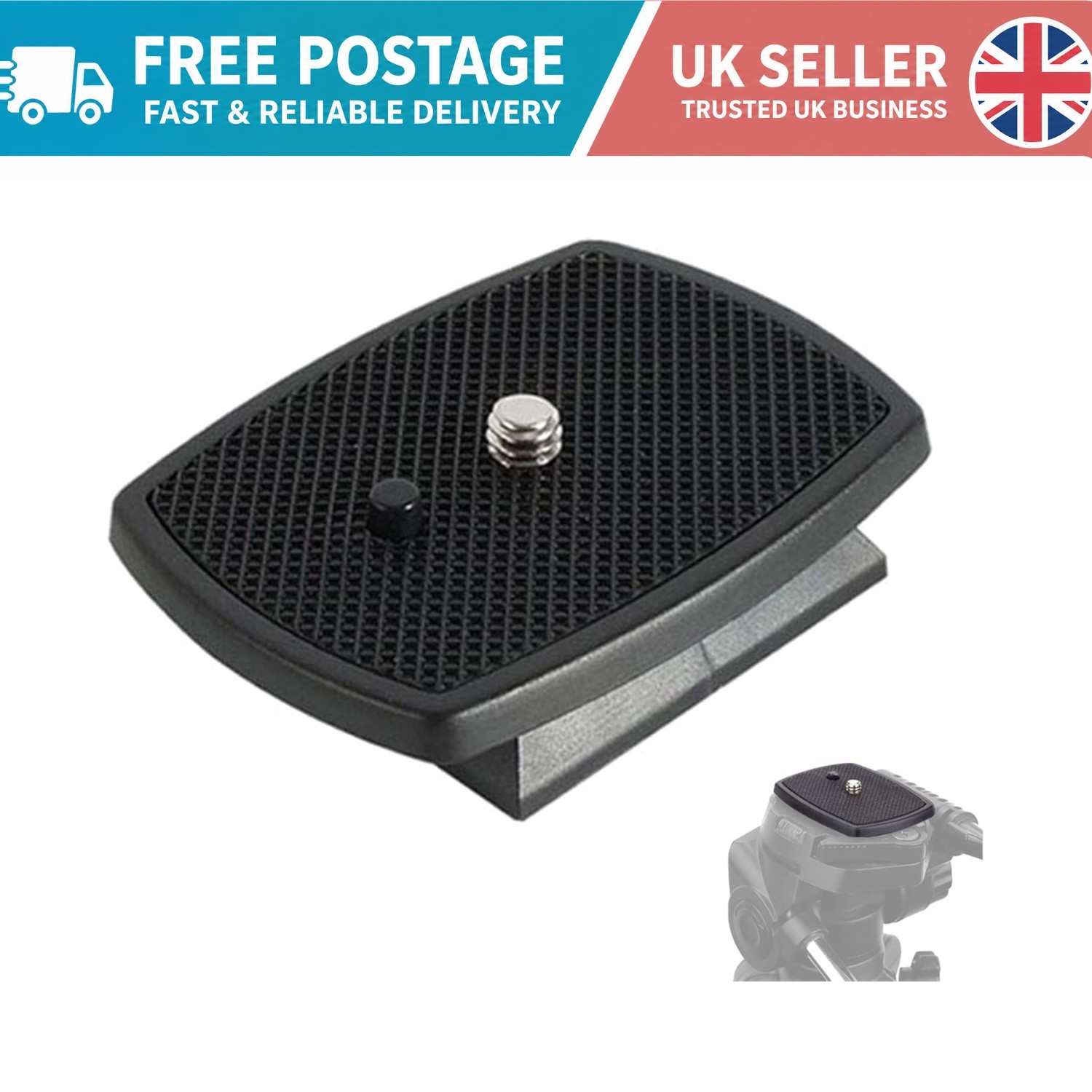 Universal Camera Quick Release Plate - Compact DSLR Tripod Adapter for Stability