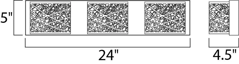 ET2 E21316-10/BUL Bronce Inca 24" Cristal Baño Luz Con Bombillas LED Foto 3 de 4