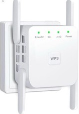 WIFI EXTENDER 1200MBPS DUAL BAND REPEATER BOOSTER W/ETHERNET, COVERS 4500 SQ FT