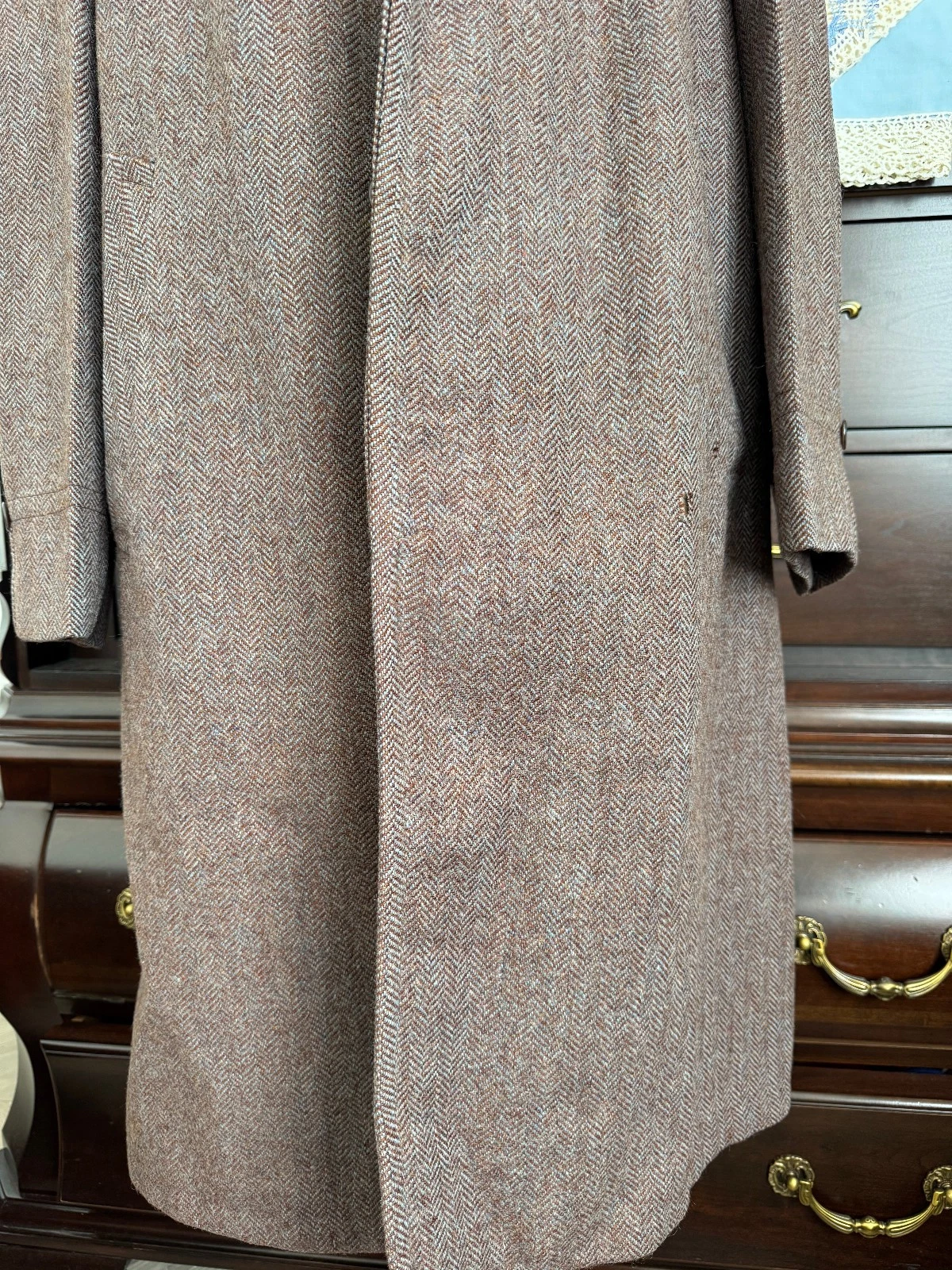 1930s 1940s VTG Brown Wool Tweed Overcoat 36R/37R AS-IS image 6