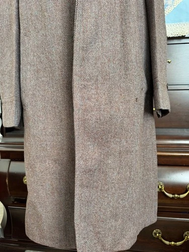 1930s 1940s VTG Brown Wool Tweed Overcoat 36R/37R AS-IS image 6