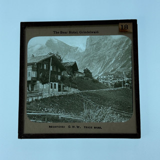 Vintage GWW Magic Lantern Glass Slide Bear Hotel Grindelwald Free Aus Post (8)