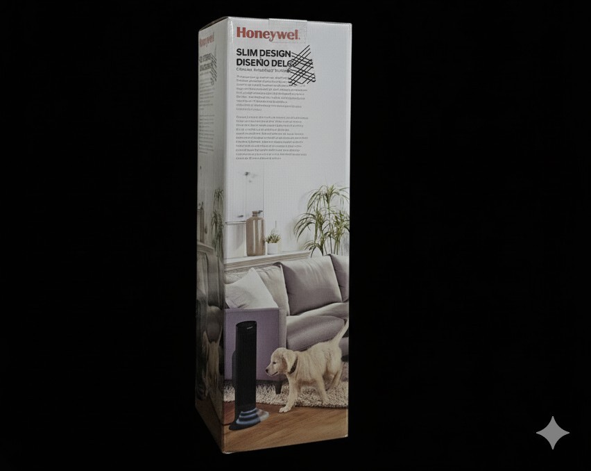 Honeywell Slim Ceramic Tower Heater, Black, With No Remote,