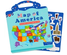 America Map Reusable Jelly Sticker Book 27 Pieces Sticker Educational Playtime