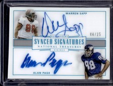 2017 National Treasures Warren Sapp Alan Page Synced Signatures Auto /25 SS-WA