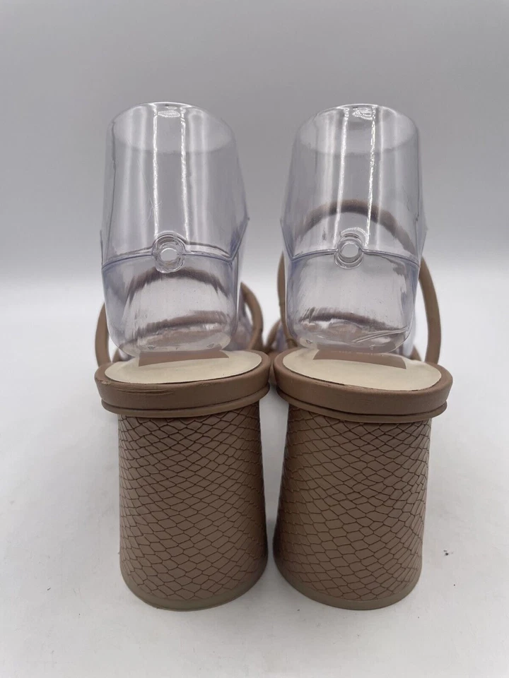 Sandalia Dolce Vita Nancie para mujer talla 9 color topo tacón en relieve punta abierta tiras Foto 3 de 4