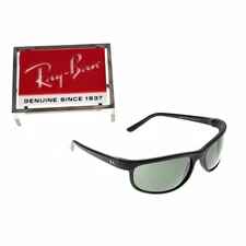 RAY-BAN PREDATOR 2 SUNGLASSES MATTE BLACK / G-15 GREEN RB2027 W1847 62mm