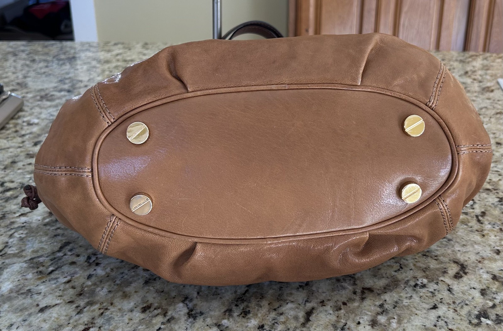 Authentic Michael Kors Rare Vintage Draw String Leather Tote Bag image 8