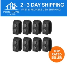 8-Pack Tactical Belt Keepers for Duty Belts - 1000D Nylon with Double Snaps