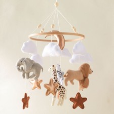 let's make Baby Mobile Wooden with Balls Safari Animal Kingdom Gift