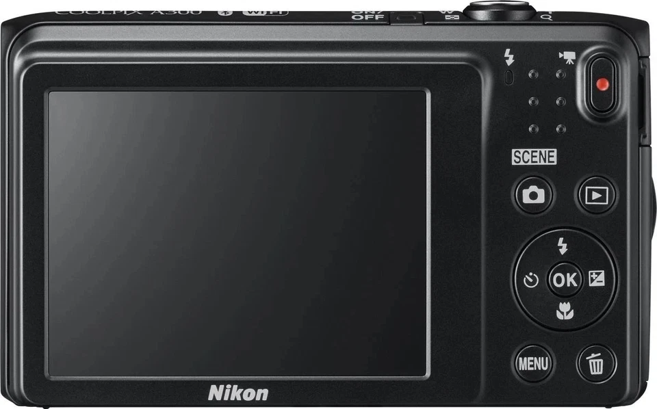 Nikon Coolpix A300 Digital Camera 20.1 MP 8x Optical Zoom Black Audio Recording - Image 3 of 4