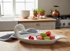 Élégant Plat de Service Cygne Vintage en Porcelaine de Limoges France - Déco