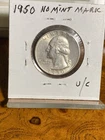 1950 Washington Quarter BU Uncirculated Mint State 90% Silver 25c US Coin