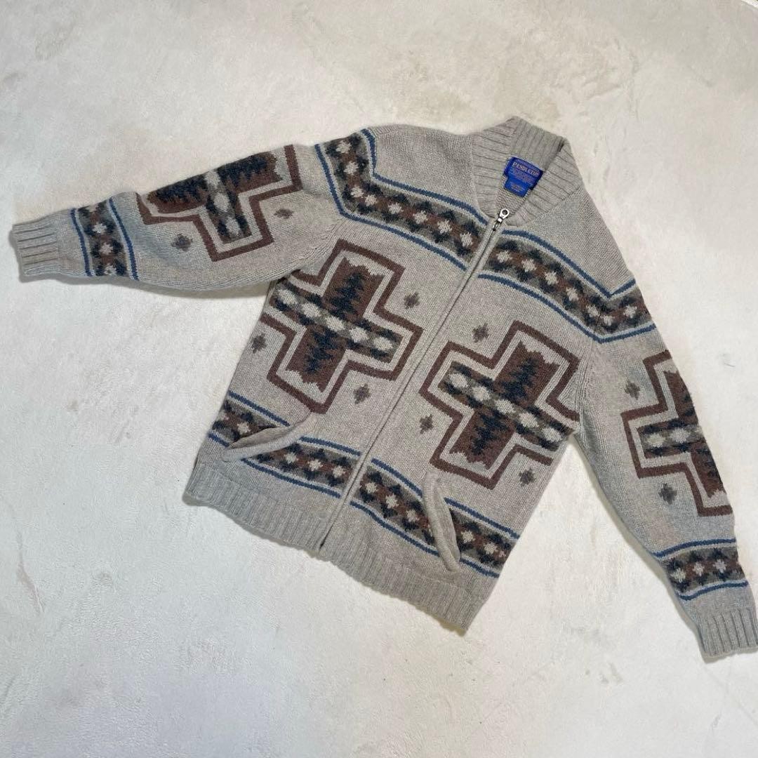 Pendleton Wool Zip-up Cardigan Native Pattern S V… - image 6