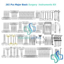 161 Pcs Major Basic Surgery Set Surgical Instruments Kit Premium German Grade