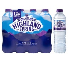 Highland Still Spring Water pack of 12. 500 ml bottle